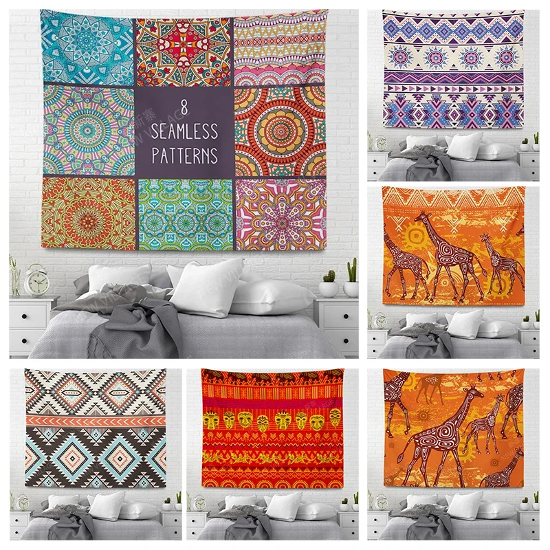 Home Decoration Wall Tapestry Aesthetic Room Boho Accessories Wall Hanging Fabric Autumn Decor Vintage Bedroom Macrame Mandala