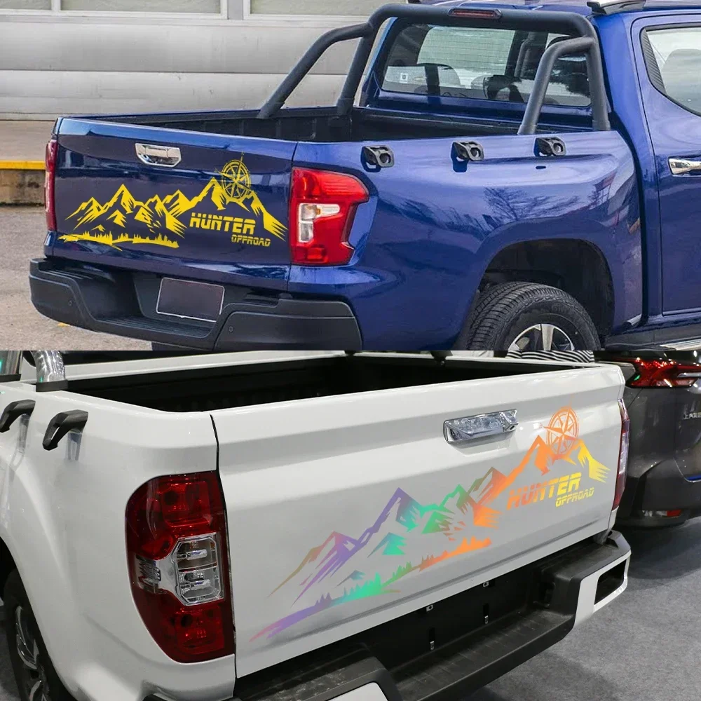 

Graphics Mountain Hunter Sticker Pickup Rear Tail Decal Truck Tailgate Compass Decor Decal Car Cover Auto Tuning Accessories