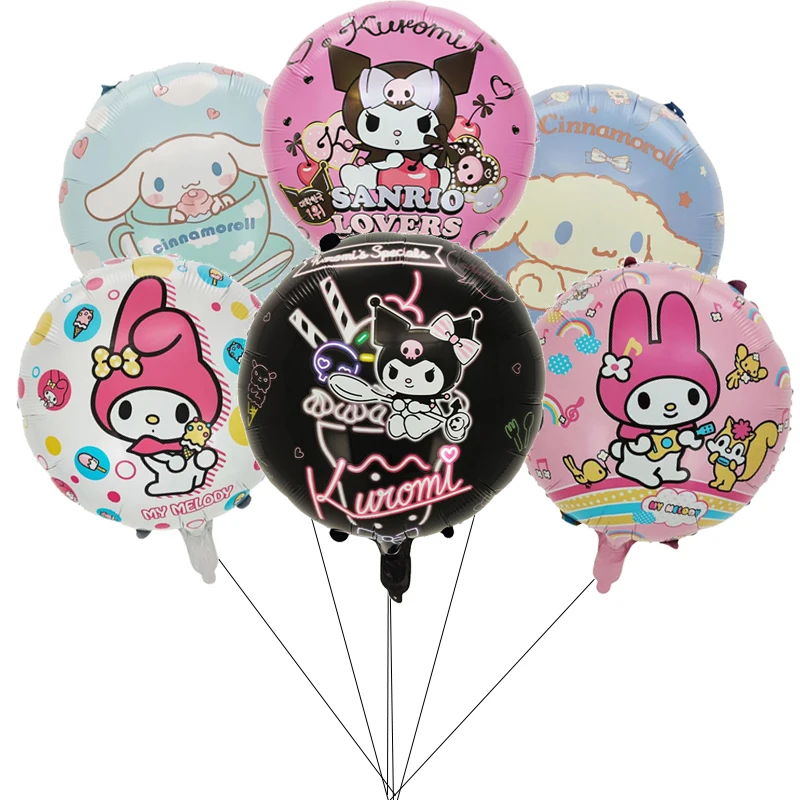 Sanrio Balloon Kawaii Anime Hello Kitty Kuromi Melody Cinnamoroll Birthday Party Decoration Jumbo Balloons Cute Photo Prop