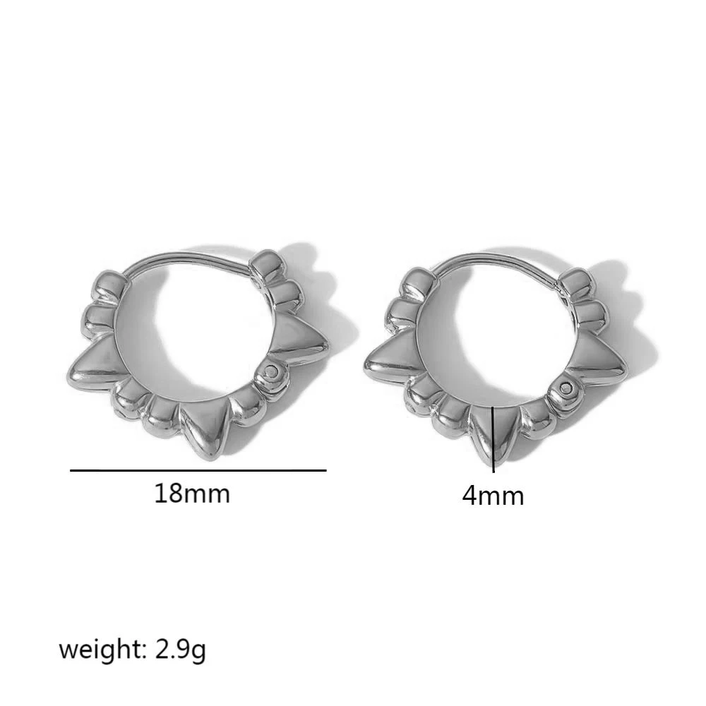Wasserdichte Vintage-Luxus-Kleine-Ohrringe aus Edelstahl, 18K Vergoldete Creolen für Damen, Trendiger Piercing-Schmuck – Detail 8