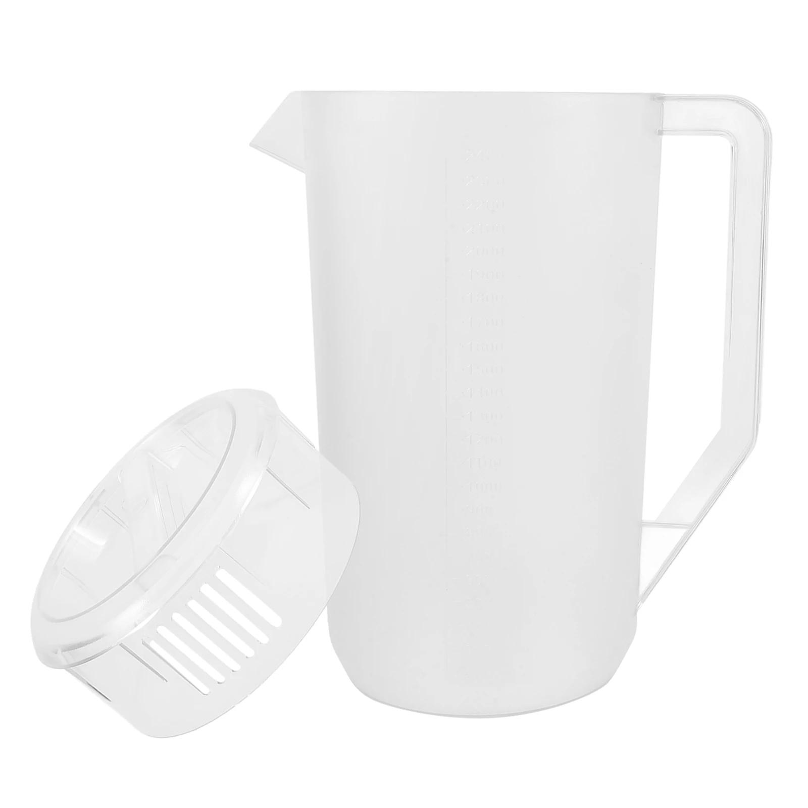 

Cold Water Large Capacity Frosted Measuring Jug Plastic Pitchers With Lids for Juice Party Plastic Container Kitchen Fruit Baby