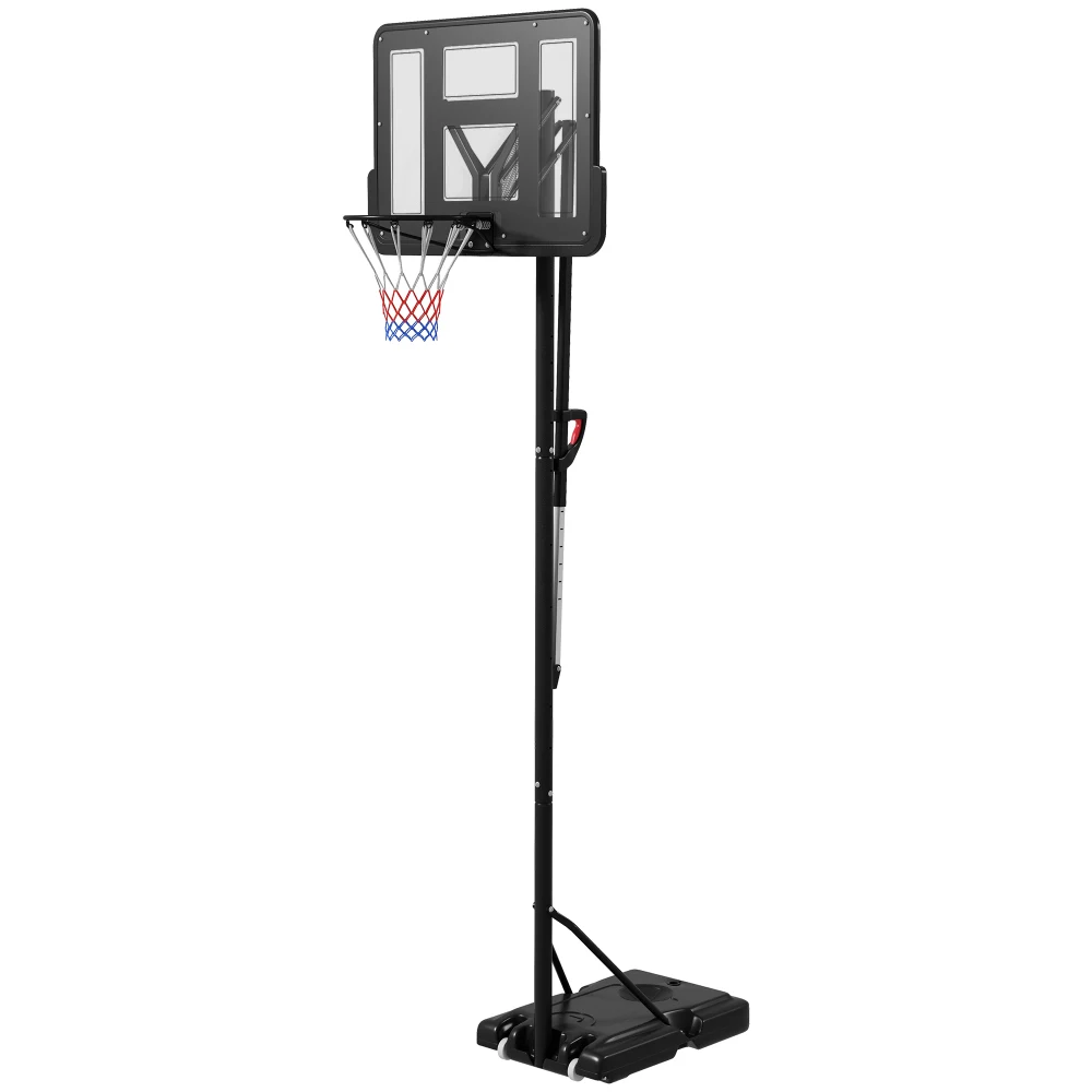

Portable Basketball Hoop, 7.7-10' Height Adjustable Basketball Goal with 43" Shatterproof Backboard, Wheels, and Fillable Base