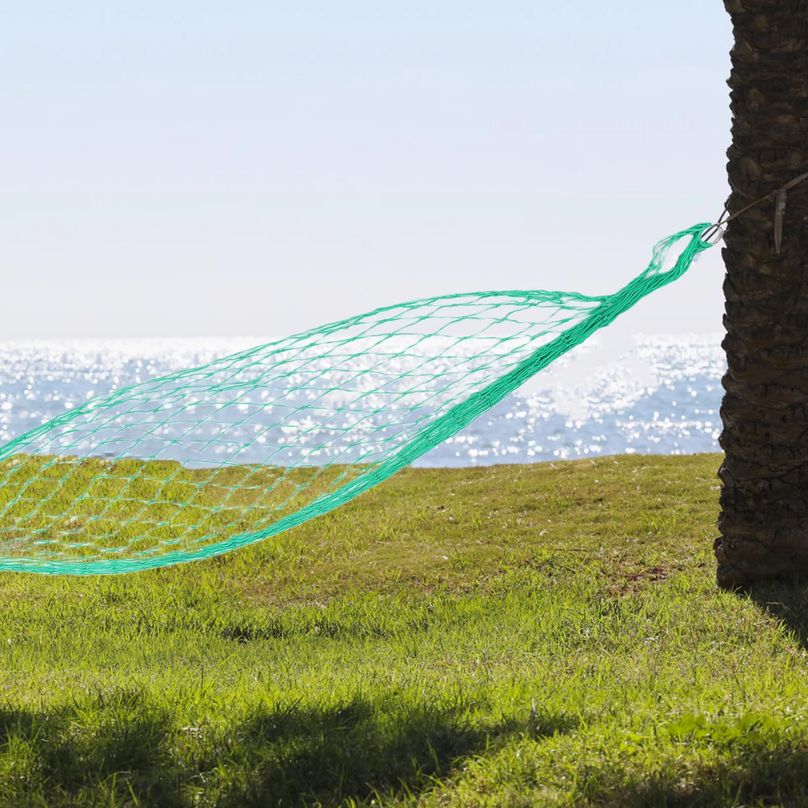 

Net Hammock Nylon Rope Camping Portable Mesh Hanging Bed Lightweight Easy Setup Backyard Patio Beach Travel Relaxation Outdoor