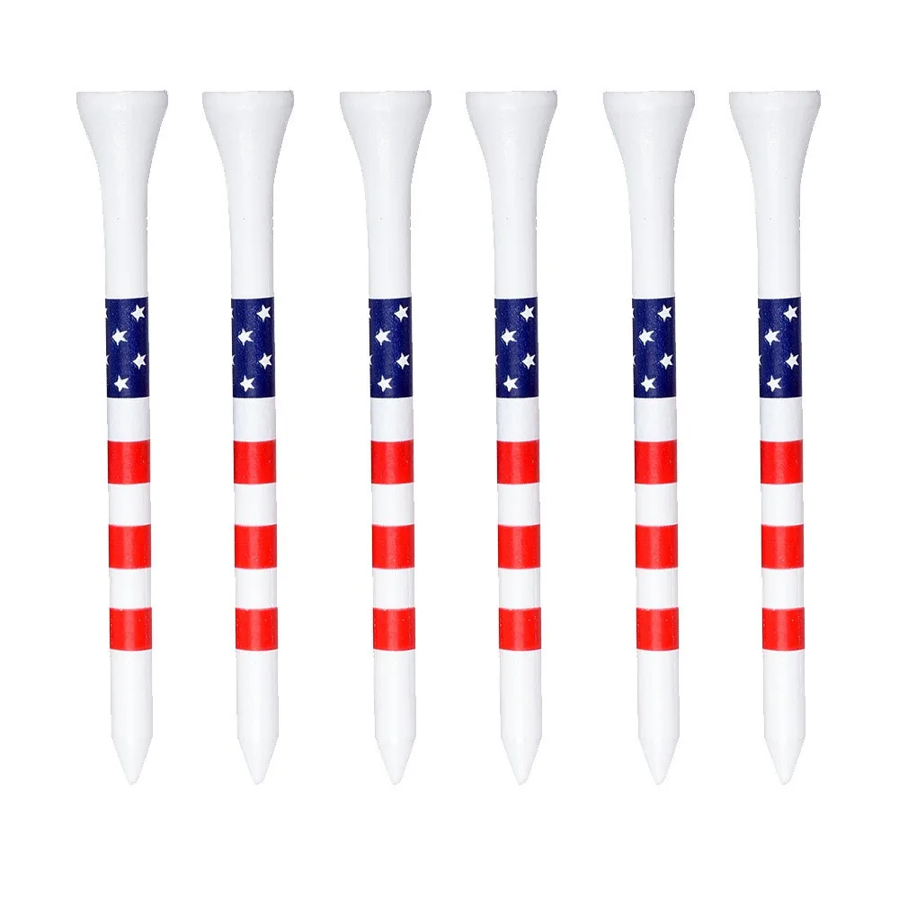 10PCS 70 มม./83 มม.Tees กอล์ฟไม้ไผ่ลดแรงเสียดทาน Tees ขั้นตอนลงสีลายด้านข้าง Spin Golf อีกต่อไปไดรฟ์