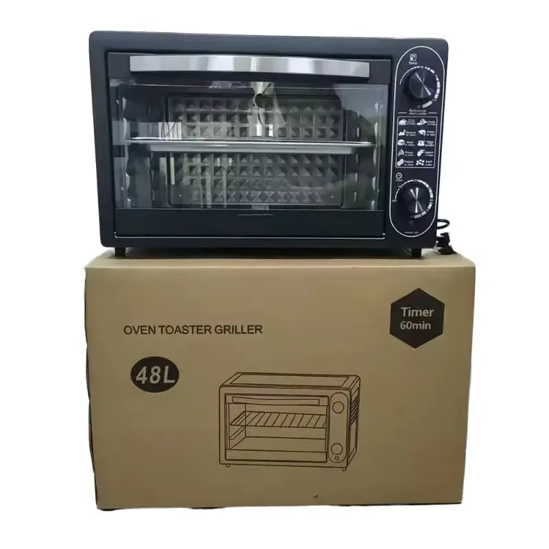 2026New Design 48L Electric Convection Oven Big Capacity Stainless Steel Pizza Oven for Baking for Home Kitchen Use
