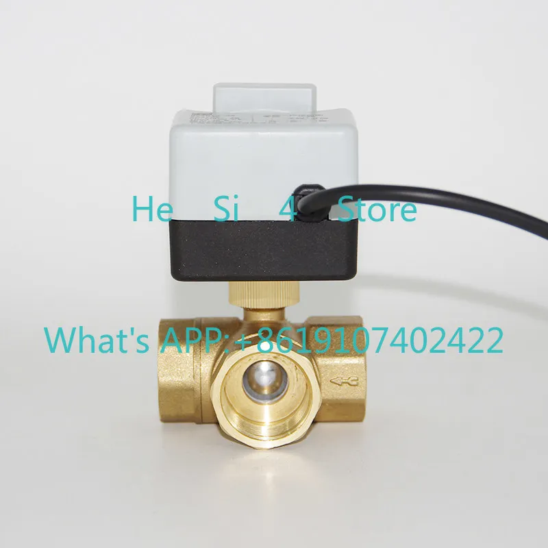 Manual integrated electric ball valve two-way three-way two-wire two-control AC220V electric internal thread wire spike valve