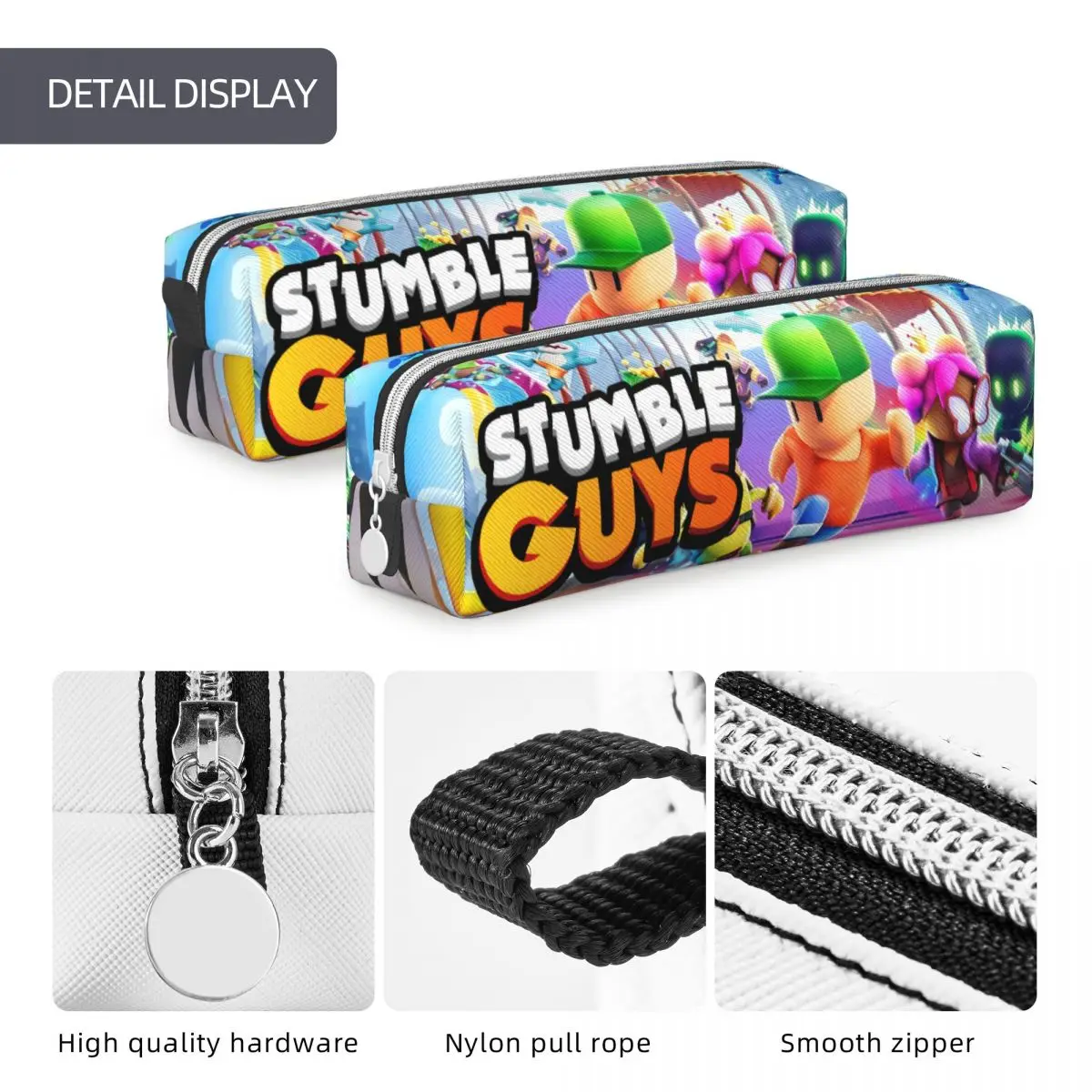 Imagem -05 - Stumble Guys Cartoon Game Pencil Cases Pen Box Bolsa para Estudantes Grande Armazenamento para Estudantes Presentes da Escola