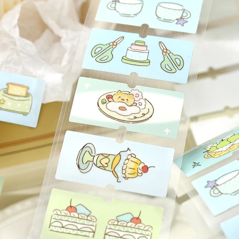 Taśma do wycinania w stylu Cute, seria Happiness Roaming, 40 mm * 3 m, urocze zwierzęta i kwiaty, do scrapbookingu DIY, estetyczne naklejki papiernicze.