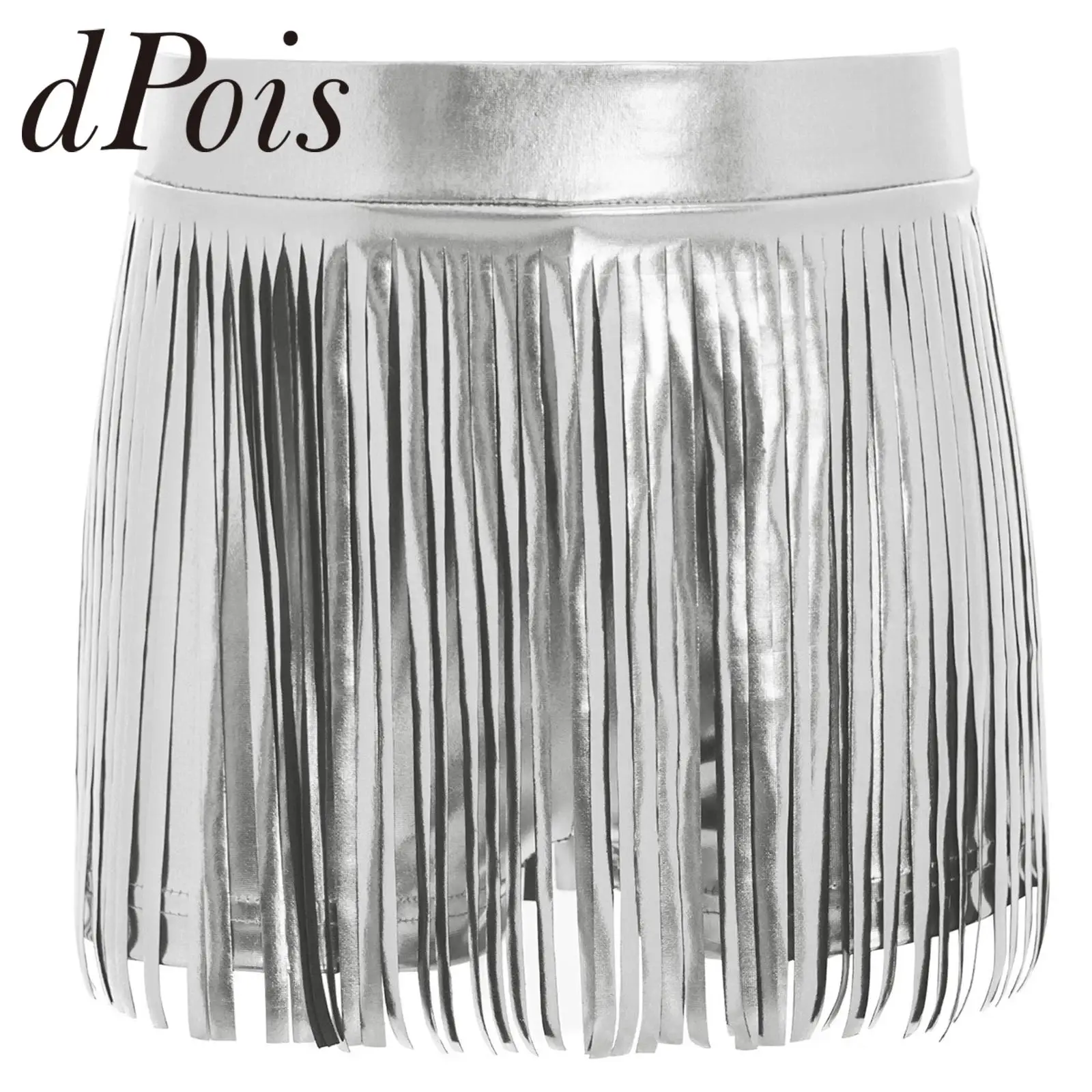 

Rumba Dancing Skirts for Girls Metallic Tassels Skirt Tango Salsa Dancewear Children's Chacha Latin Jazz Dance Costume Clothes