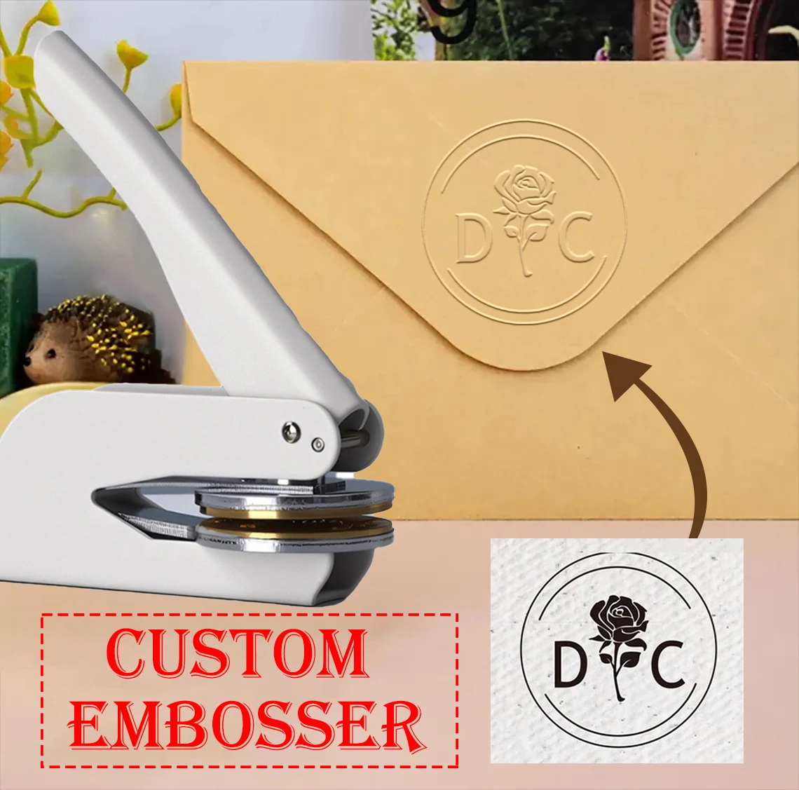 

Customized Embosser From The Library of Book Stamp Personalized Logo Embossing Seal for Envelope Invitation Paper Crafting