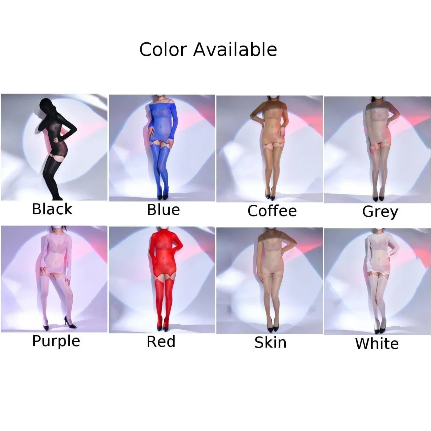 ملابس داخلية نسائية مثيرة يوتار شفافة زيتية لامعة لامعة ارتداءها الأربطة جوارب سلسة شفافة تنفس ضيقة تناسب بذلة