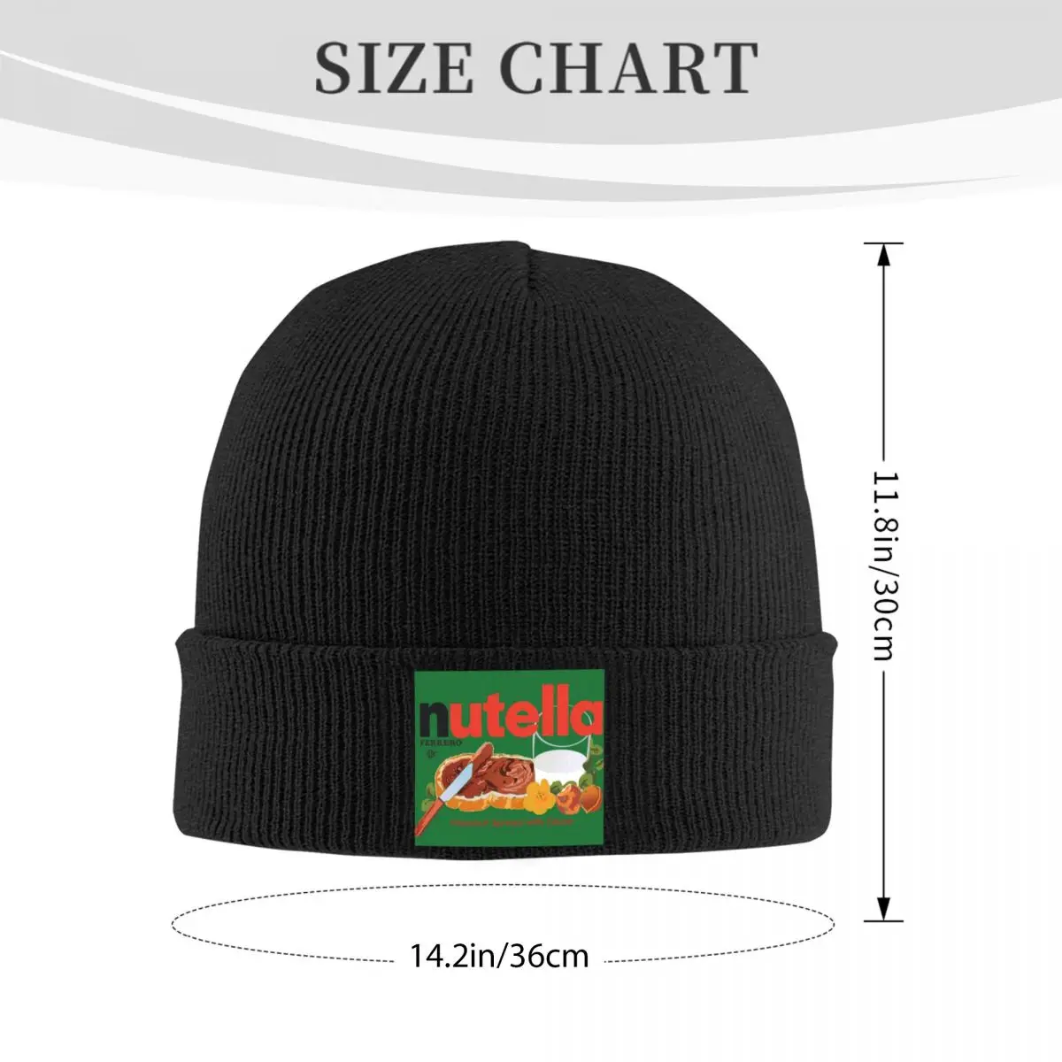 Iconic Nutella Hazelnut Cocoa Spread Design Warm Knitted Cap Hip Hop Bonnet Hat Autumn Winter Outdoor Hats for Men Women Adult