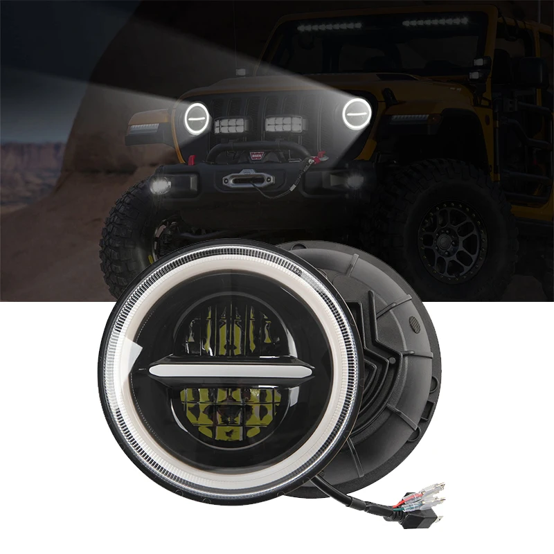 

New 6D 7 inch LED Headlight 100W Hi/Lo Beam 3500K 6500K Angel Eye Turn Signal Motocycle Headlight for Niva Lada 4X4 Off Road