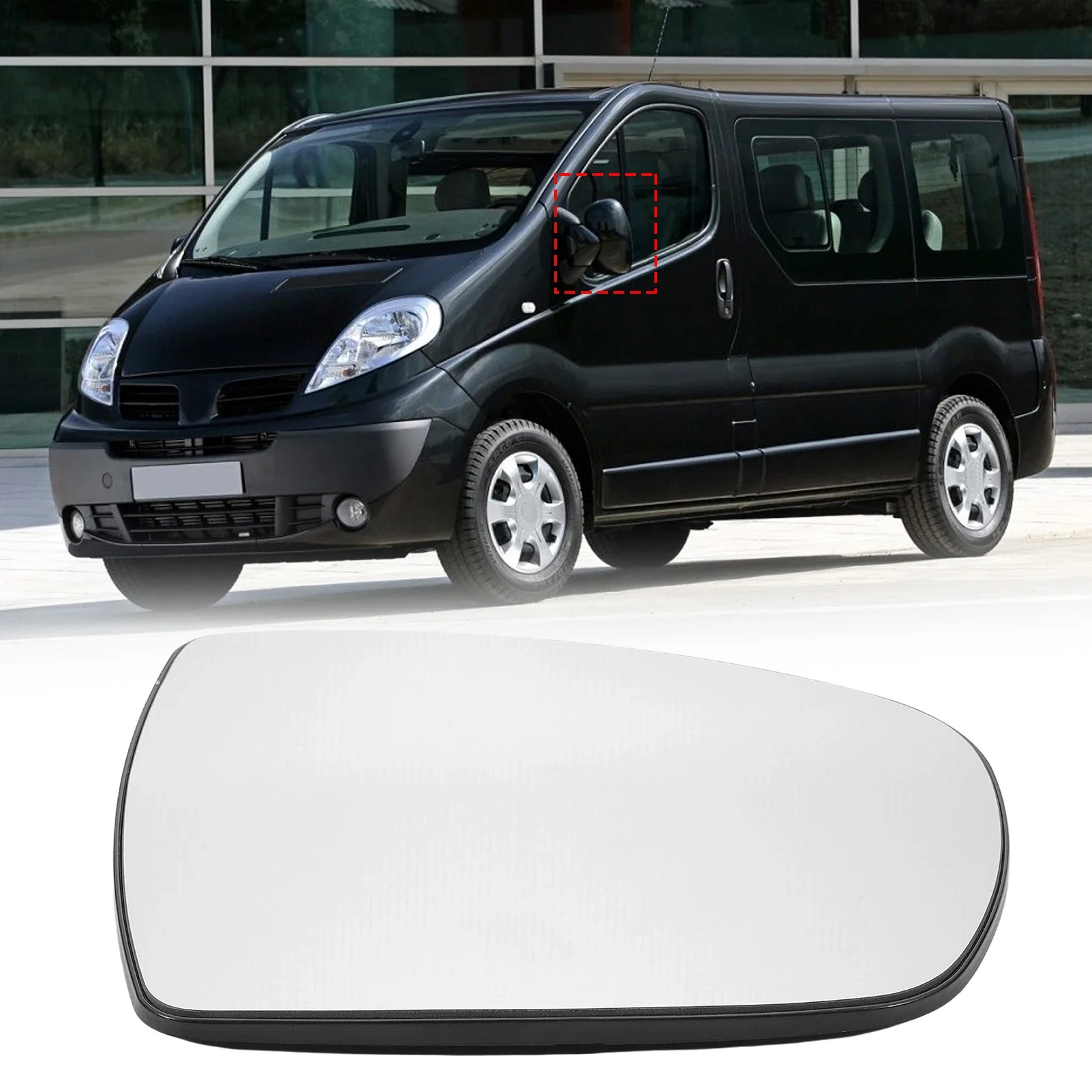 9636600QAH Left Side Heated Mirror Glass For Renault Trafic MK2/Opel Vivaro A/Nissan Primastar 2001-2014 7701050267 4408323