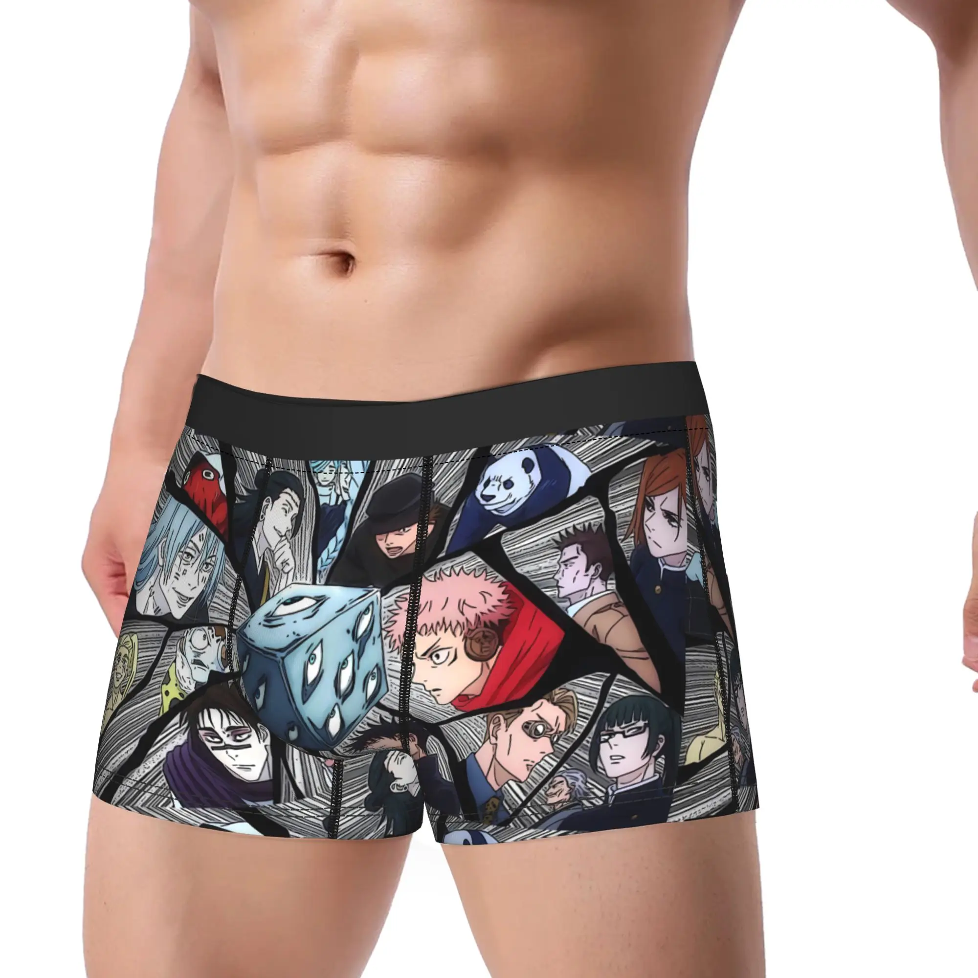Yuji Itadori Burst Comic Mosaic Shorts Briefs Jujutsus Kaisens Underwear High Quality Men's Elastic Trunk Plus Size Panties