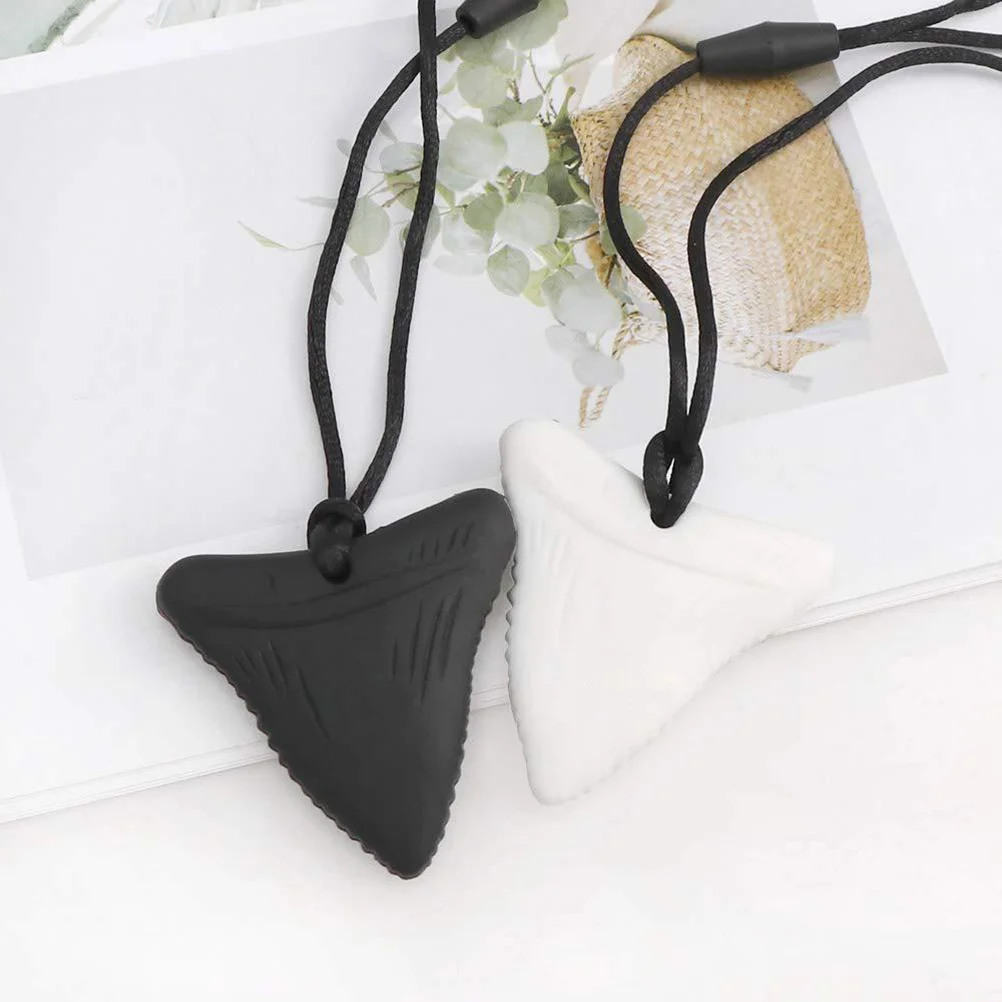 3 قطعة سيليكون القرش المولي عضاضة قلادة آمنة لينة محكم مضغ قلادة تدريب الطفل للأطفال التوحد #3