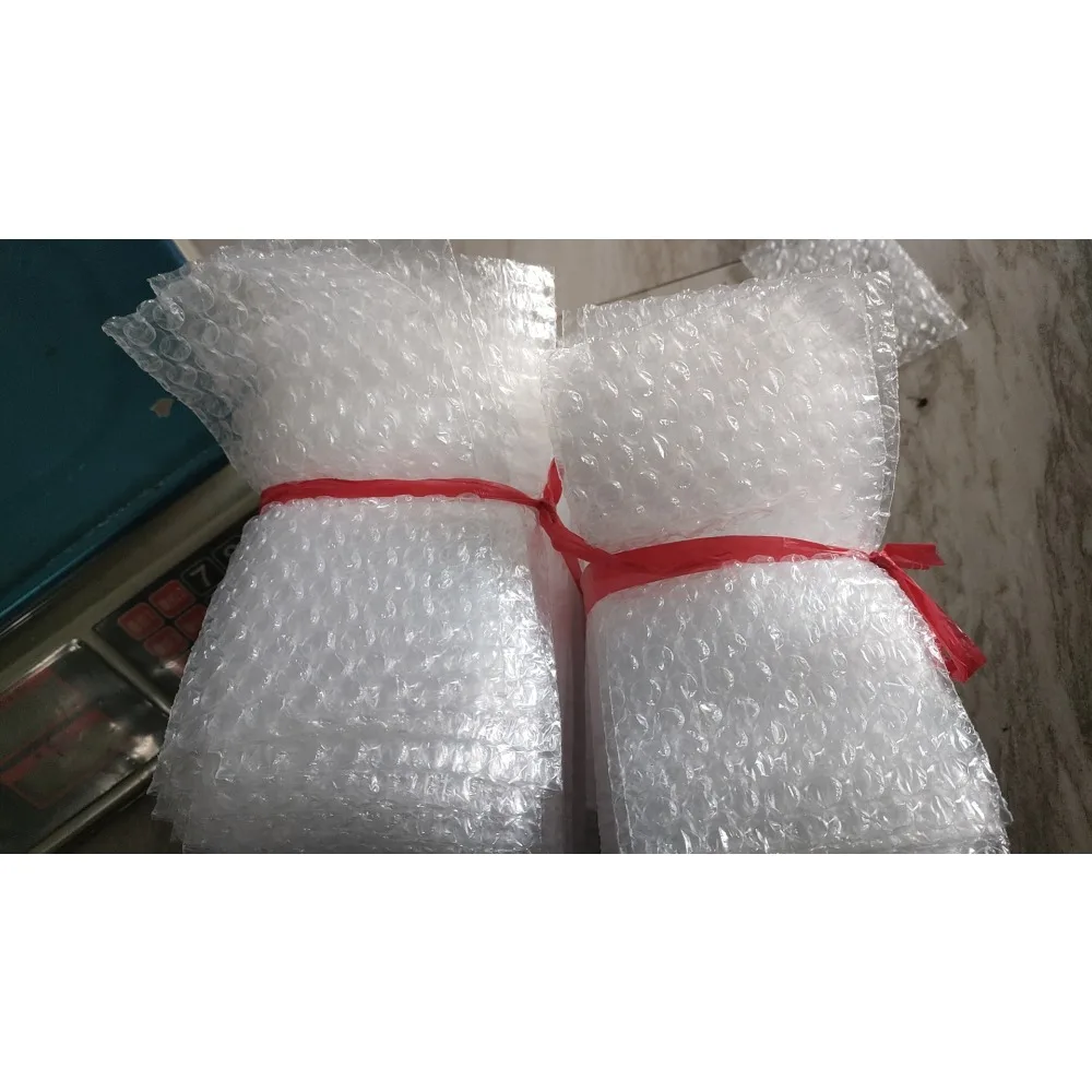 50pcs 10x20cm Plastic Wrap Envelope White Bubble Packing Bags PE Clear Shockproof Packaging Bag Double Film Bubble Bag