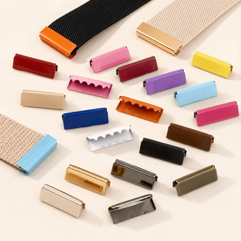 10/20/30/50 Stück 25/32mm Metall-Gürtelendstücke, Crimp-Verschlüsse, Gurtband-Endkappen, Kordelstopper, Endclips für Gürtel, Taschen, Bänder, Reparaturteile, Werkzeuge