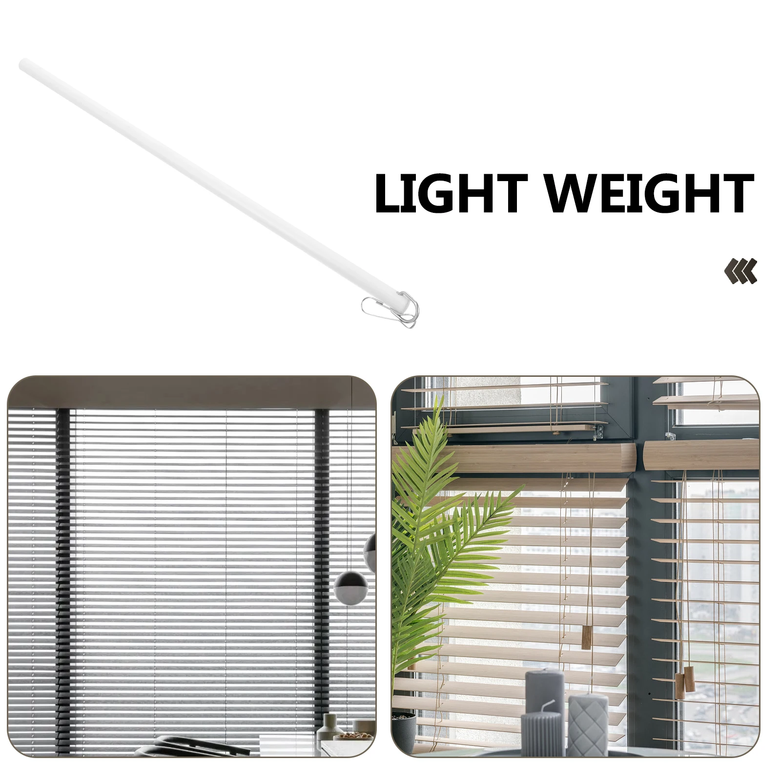 

17 Inch White Curtain Pull Wand Acrylic Drapery Rod for Blinds Simple Style Easy Installation Fits All Colors Window Hardware