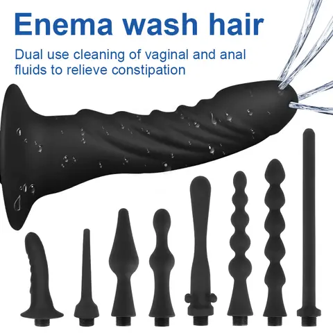 Soft Silicone Enema Kit  Multi Size Vaginal Anal Douche Heads  Professional Intimate Cleaning for Constipation Relief  Adult Toy
