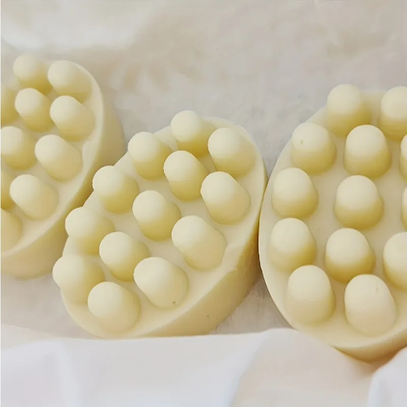 

1/3PCS-3D Handmade Silicone Soap Mold Massage Therapy Bar Making Mould Tools