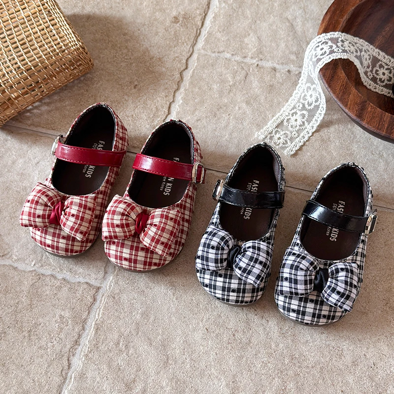 Princess Toddler Girls Mary Jane Shoes with Cute Bow 2026 New Spring Kid Dress Shoes Soft Sole Simple Elegant Party Ballet Flats
