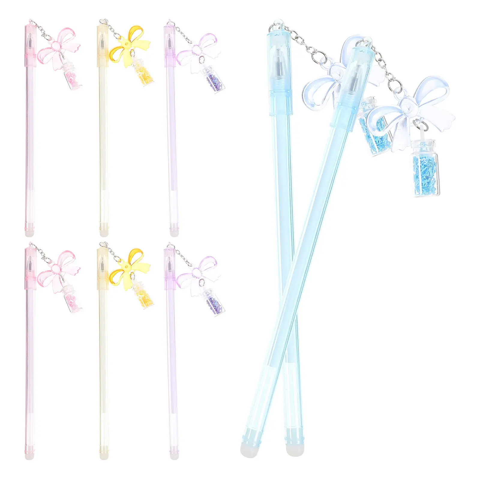 

8Pcs Glitter Pendant Pens Premium Smooth Ink Writing Pens Portable Lightweight for Students Office School Stationery Crafting