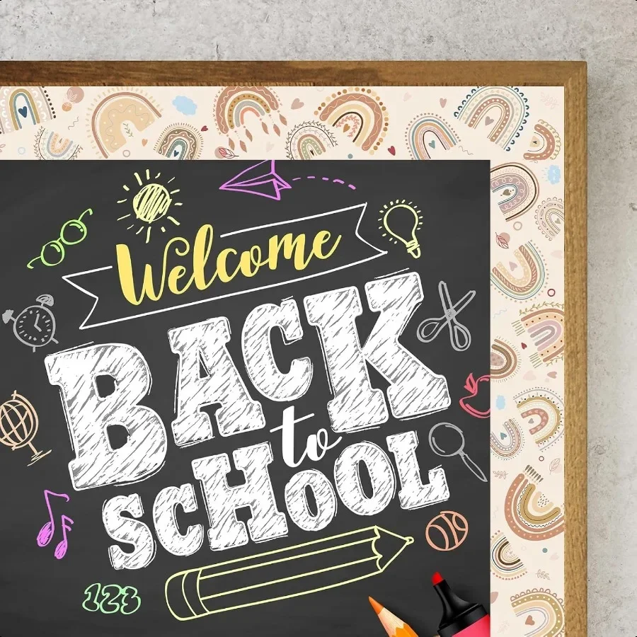 Boho Bulletin Board Border Rainbow Bulletin Board Border Trim Self Adhesive Rainbow Classroom Decorations Waterproof School Cha