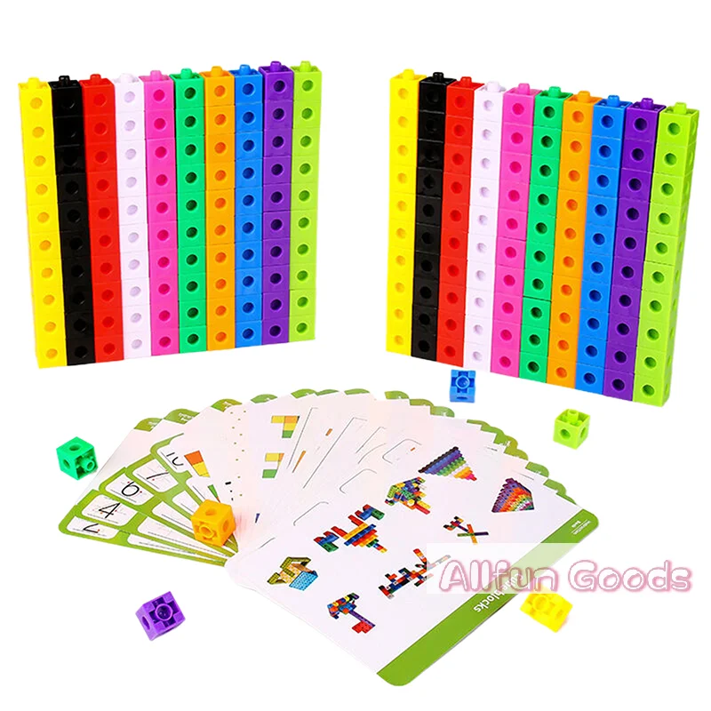 [TG835]50/100Pcs Home School Preschool Connected Cube Toys For Mathematical Counting Plastic Counting