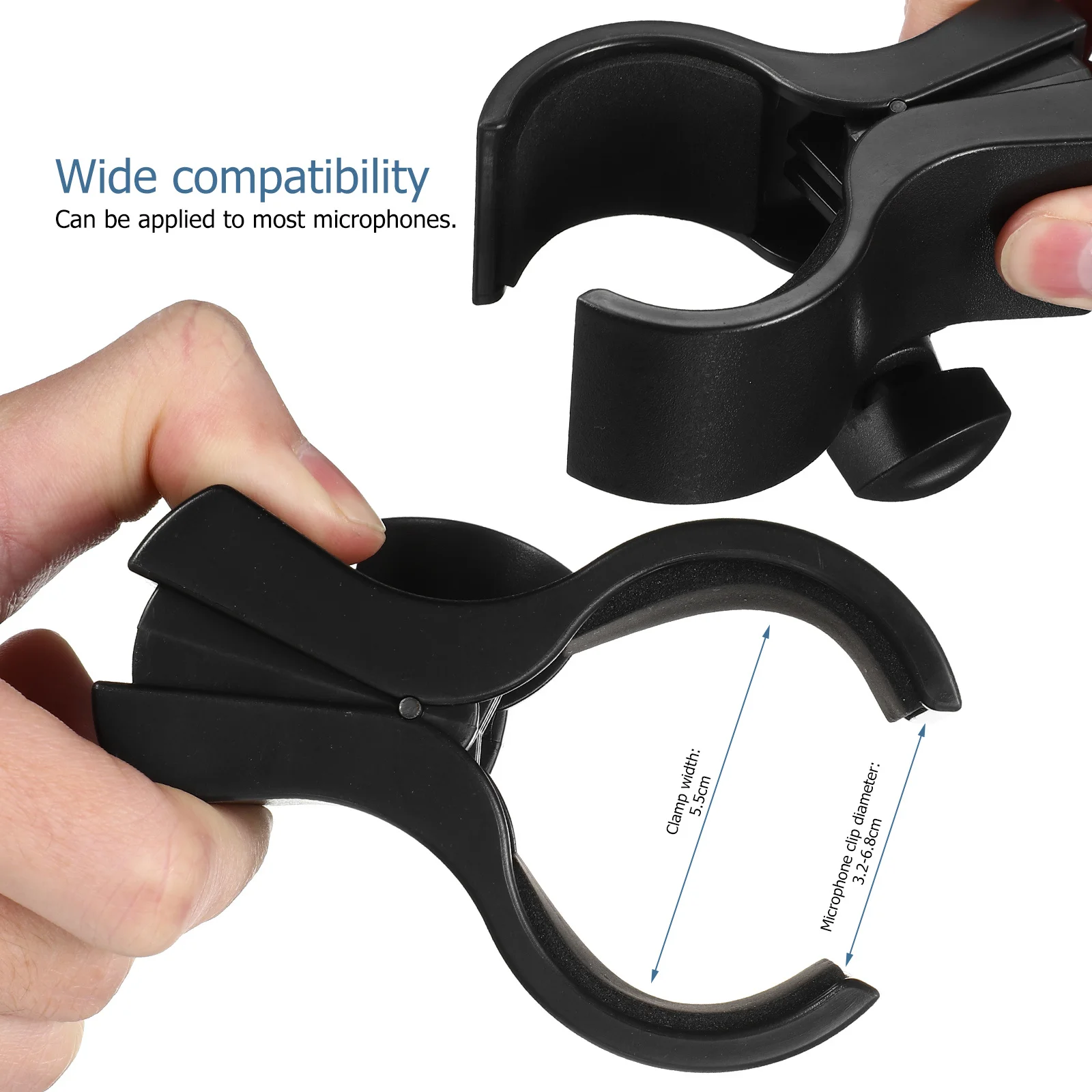 

3Pcs Mic Holder Clips Adjustable Microphone Clip Holders Drop Resistant ABS Plastic Microphone Stands for Professional