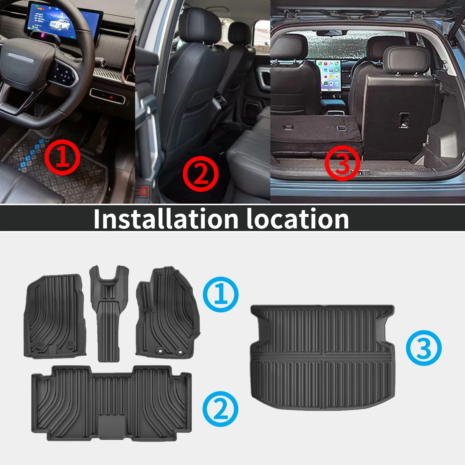 for Toyota Sienta MXPC10 2022-2024 RHD Only Fuel Gas Version 5/7Seats TPE Floor Mats Full Coverage Duty All Weather Accessories