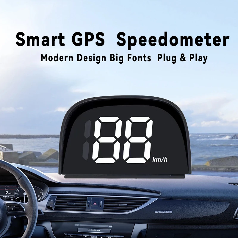 New Car Head Up HD Display GPS Speedometer Speed KMH Digital HUD Windshield Projector For  Auto Electronics Accessories