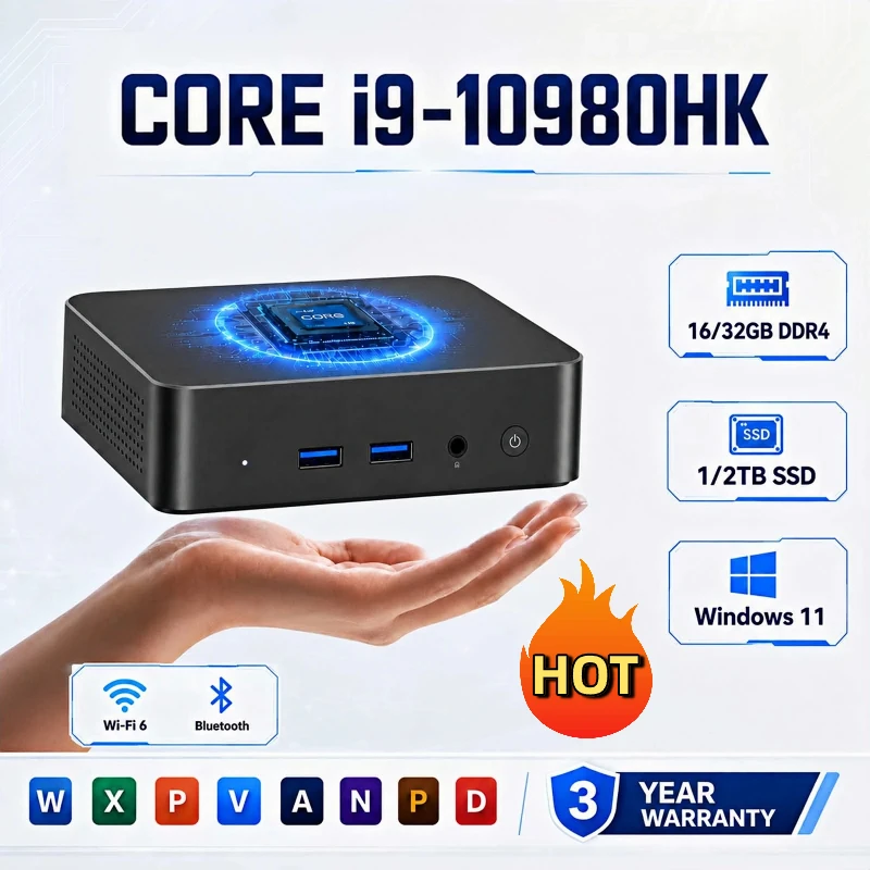 2026 미니 PC, 코어 i9 10980HK 프로세서, 윈도우 11 운영체제, 16GB RAM, 1TB M.2 SSD, 휴대용 게이밍 컴퓨터, 60Hz, 4K HD, 미니 데스크톱 PC, 게이머용.