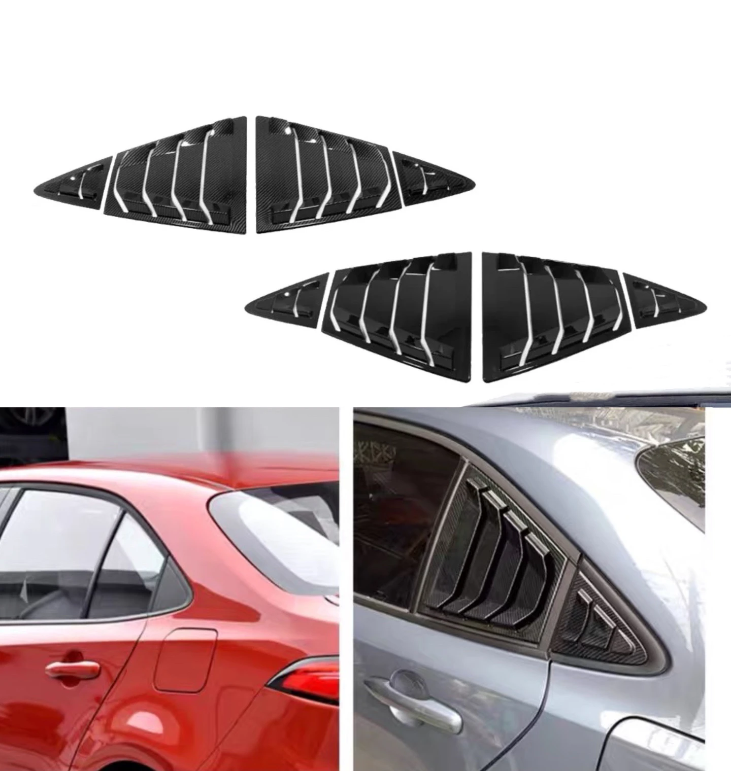 

4PCS Rear Side Vent Window Scoop Louver Trim Cover Auto Accessories For Toyota Corolla Altis 2019 2020 2021 2022