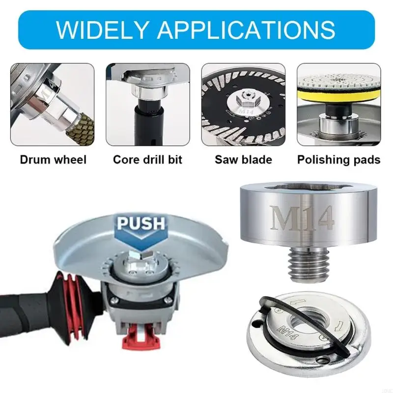 

M14 Адаптер -адаптер набор стальных арборов с фланцевой гайкой для X Lock Quick Relases Mechanys Mocking J0MC