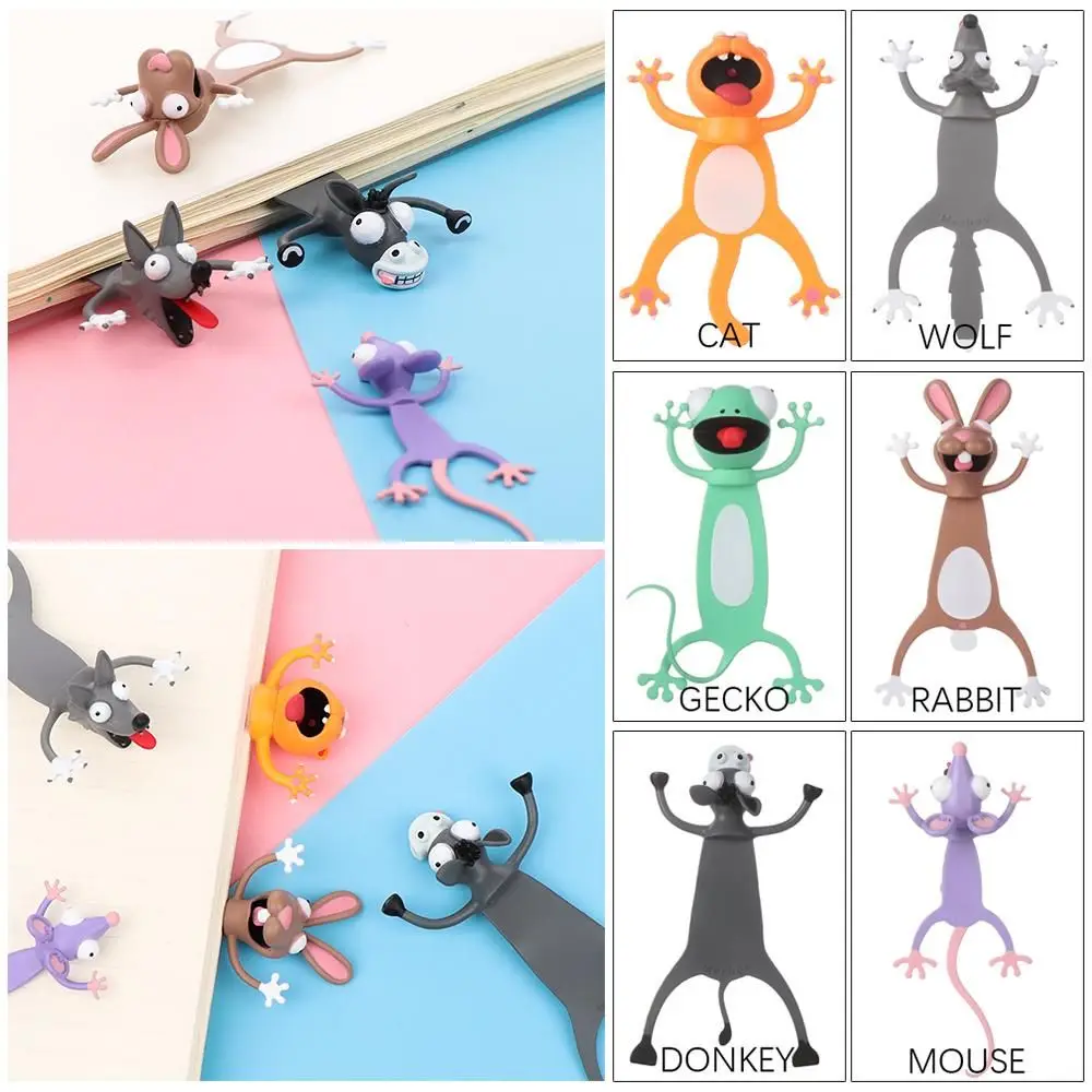 New Stationery PVC Creative School Supplies Cartoon Animal Style Bookmarks Book Markers