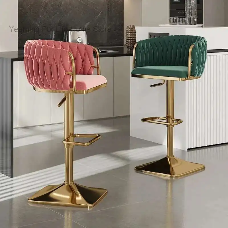 

Bar Chair Front Desk Cashier Lifting High Stool Ergonomic Backrest High Chair Home Lifting Dining Chair Cafe High Stool