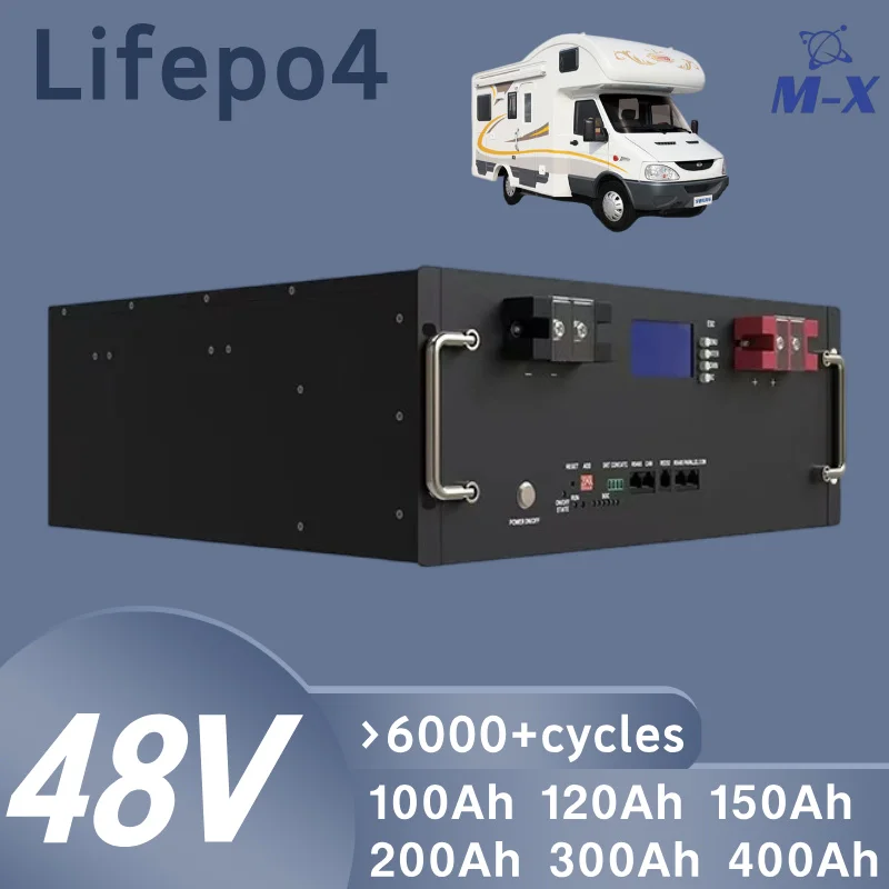 

LiFePO4 48V 400Ah 20Kw Battery Pack 6000+ Cycles Bluetooth 200A BMS 51.2V 100Ah 120Ah 150Ah 200Ah 300Ah Lithium Battery EU STOCK