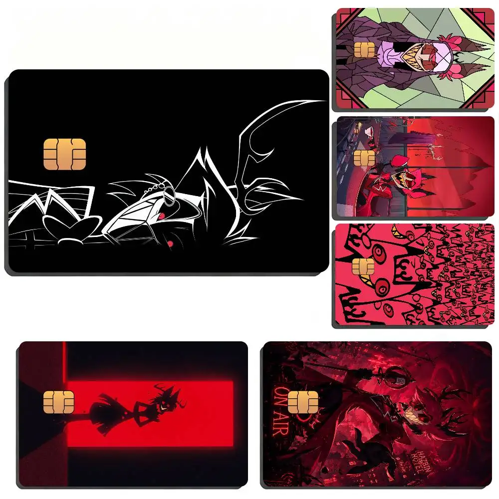 Cartoon H-Hazbin Hotel Alastor Film Skin Card Sticker For Bank Bus Metro Credit Debit Card Waterproof