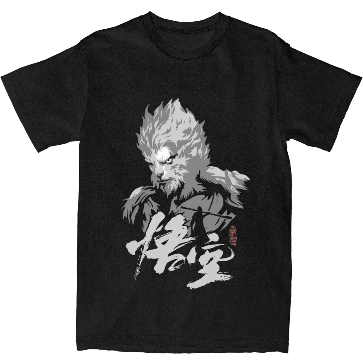 

Haikyuu T Shirt Black Myth Monkey Cotton T-Shirts Game Popular Tee Shirt for Men Summer Y2K Retro Print Short Sleeve Tees