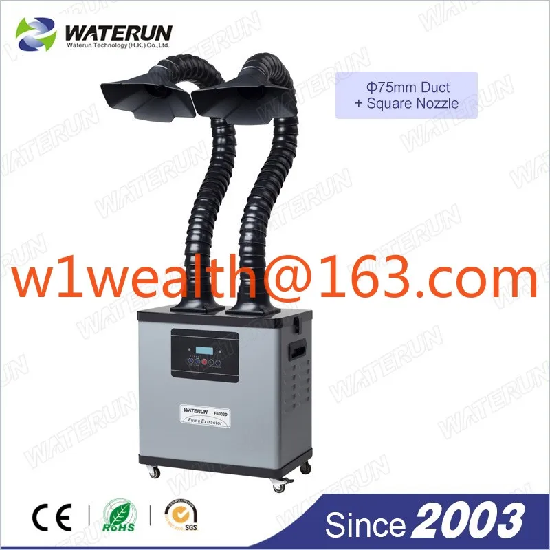 Absorbedor de purificación de aire, extractor de gases de escape de soldadura con 2 tubos