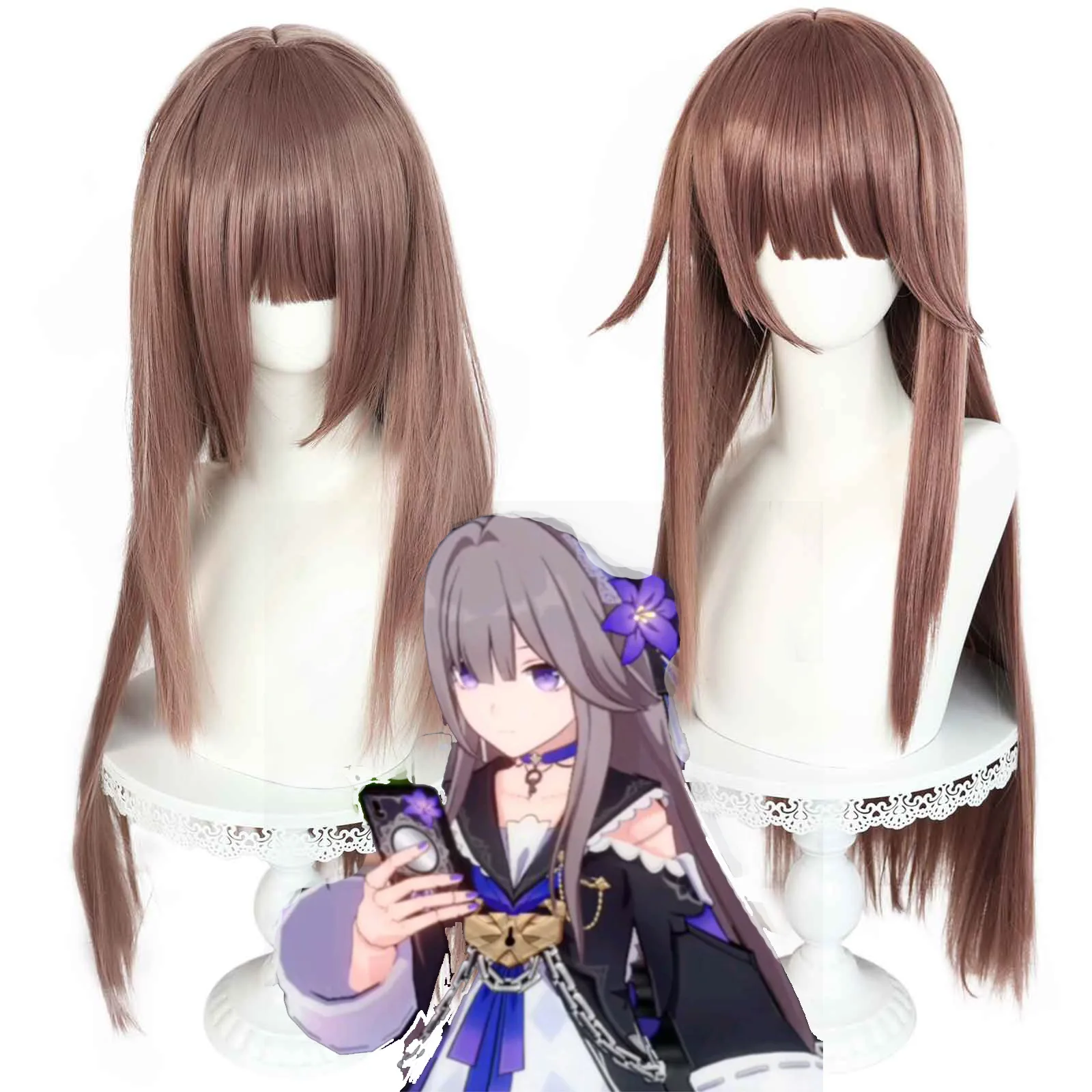 

Honkai Star Rail Wig Herta Wig Anime Cosplay Heat Resistant Synthetic Hair 81 Cm Straight Long Wig Game And Anime Cos Store