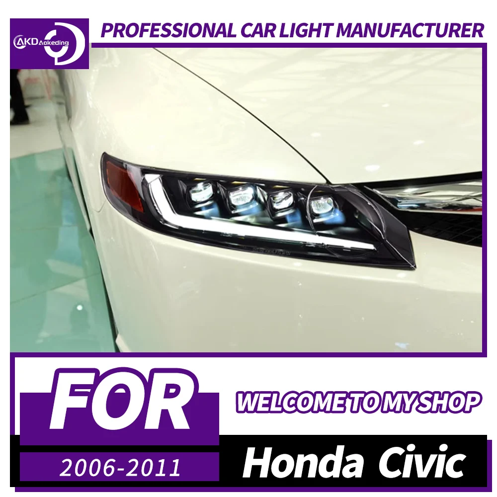 

AKD Car Lights For Honda Civic 8th Headlight 2006-2011 LED Projetor head Lamp Daytime Running Light Automotive Accessories