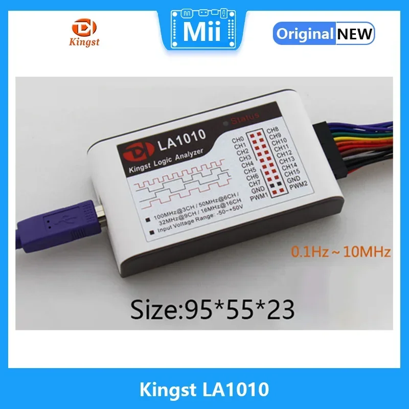 Kingst LA1010 USB Logic Analyzer 100M Max sample rate,16Channels,10B samples, MCU,ARM,FPGA debug tool english software