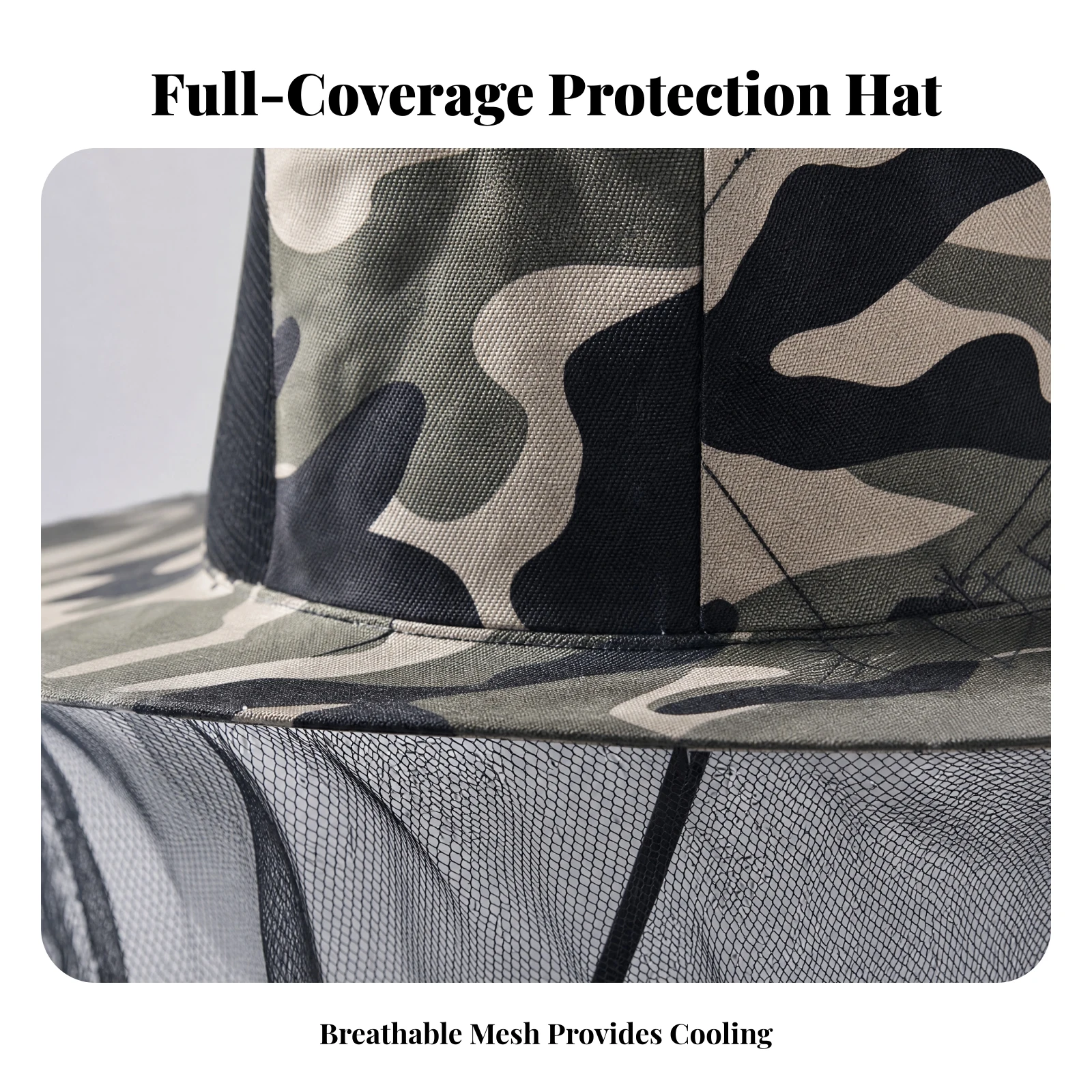 Beekeeping Hat with Mesh Veil Foldable Bee Hat with Veil Headwear Adjustable Packable for Beekeepers, Gardening, Camping