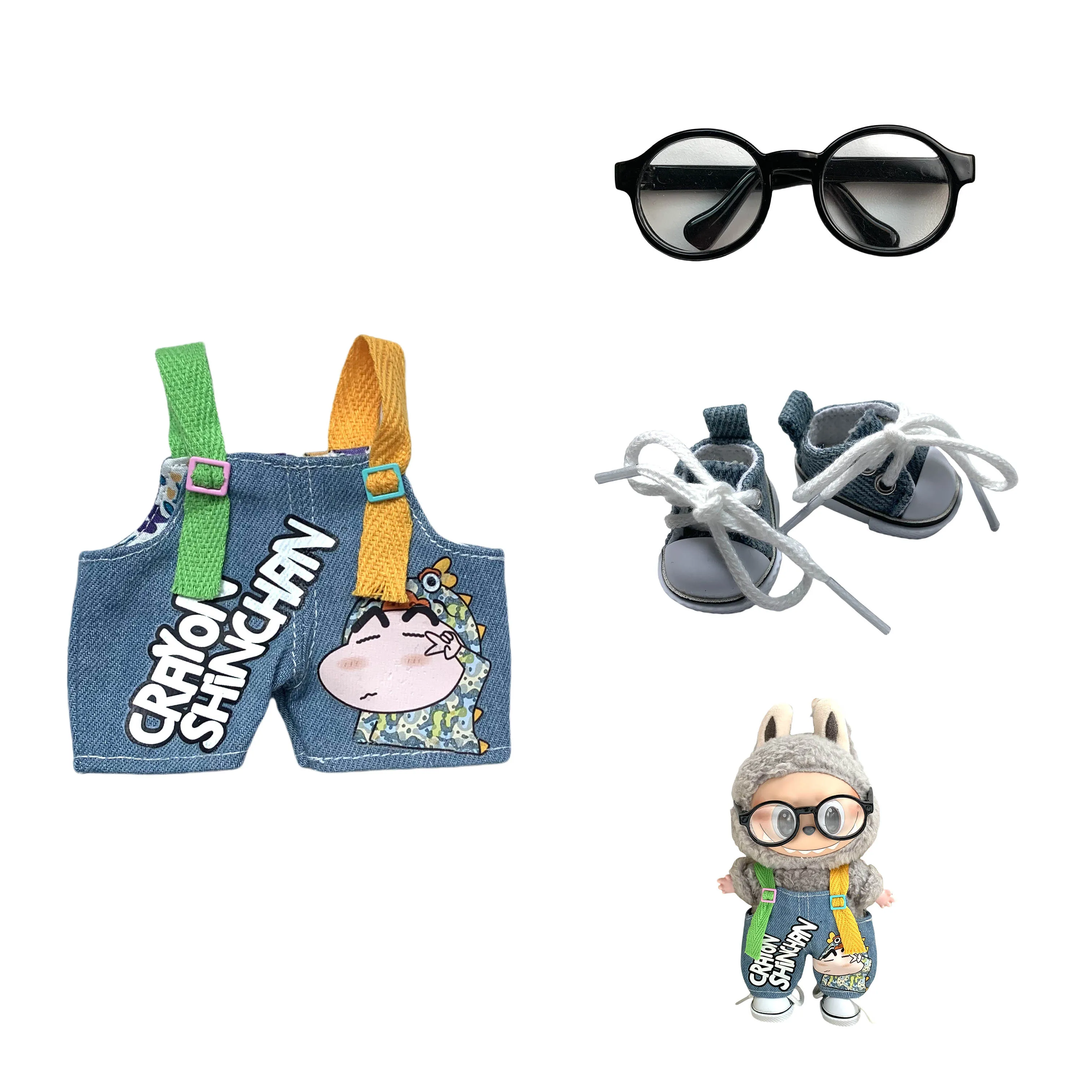 Совершенно новая одежда Labubu 17 см, комплект плюшевых игрушек, милая одежда, детский подарок «сделай сам», аксессуары для волос V1 V2, одежда