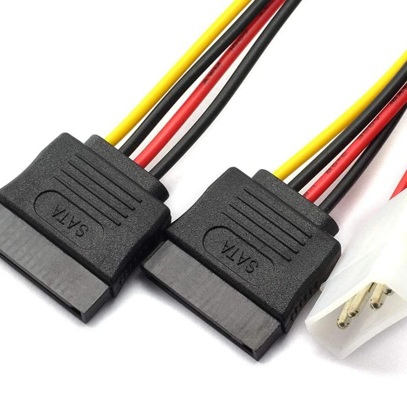 10Pcs Laptop Adapter 4Pin IDE Molex To 2 Serial ATA SATA Y Splitter Hard Drive Power Supply Cable Computer Cable