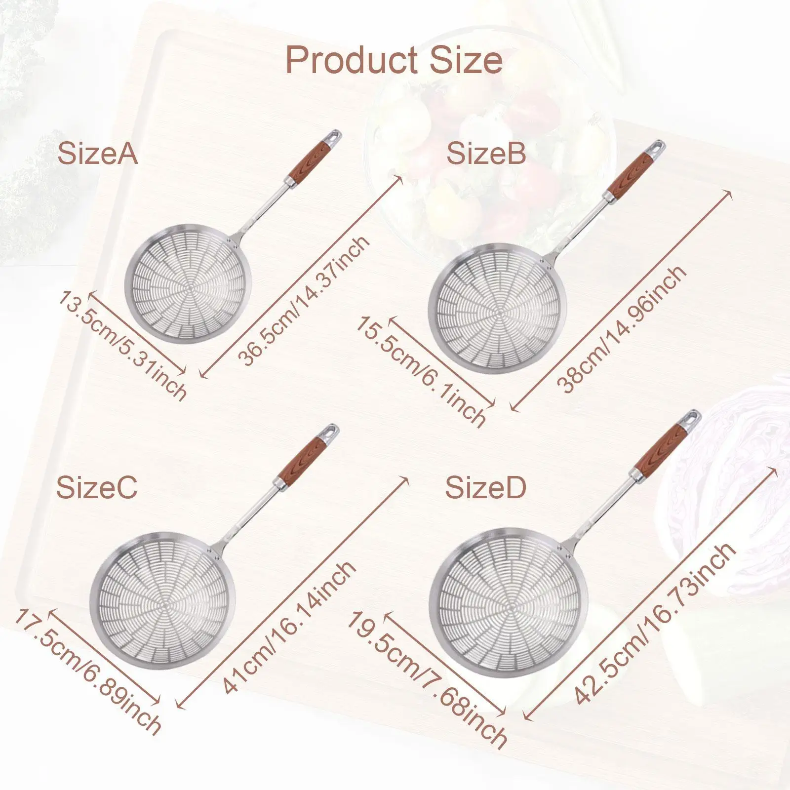 Strainer Ladle Skimmer Spoon Easy Cleanup Convenient Heat Insulation Kitchen Utensils Cooking Frying Multifunctional Colander