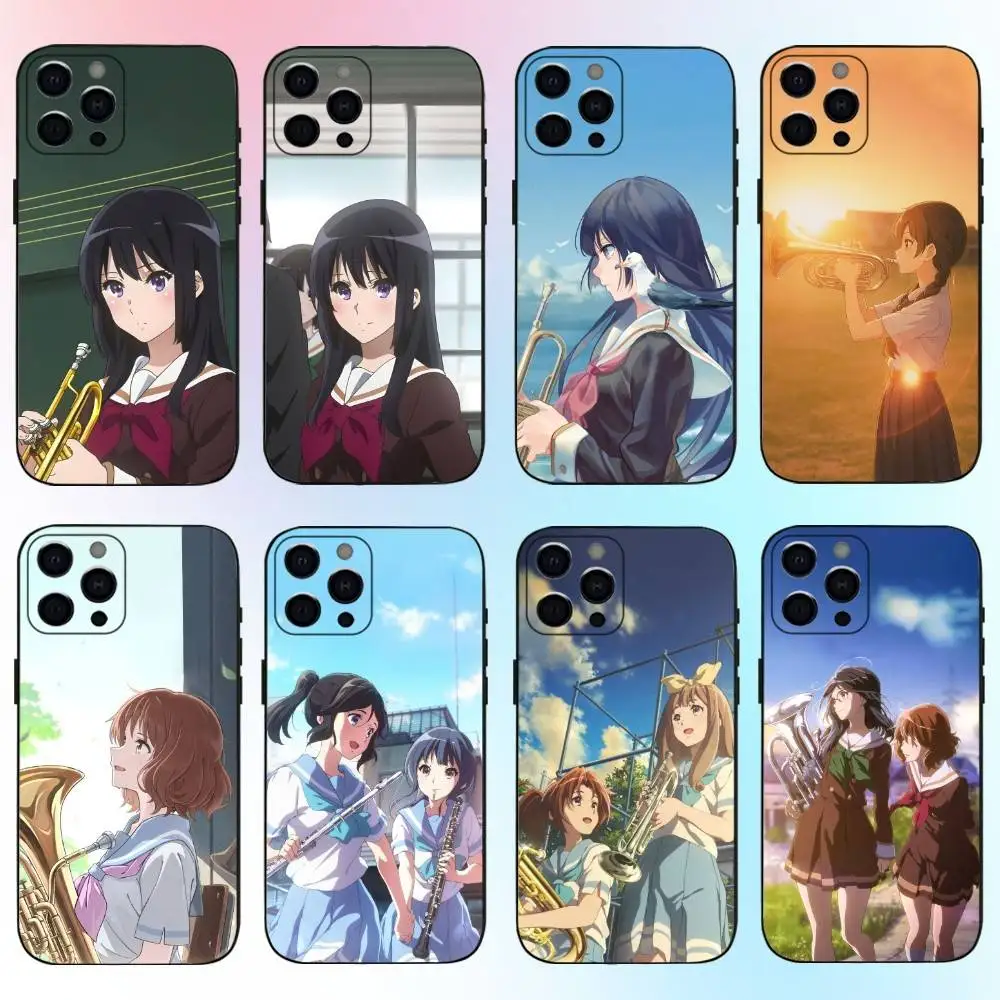 

Anime H-Hibike E-euphonium-es Phone Case For iPhone17,16,15,14,13,12,11 Plus,Pro Max Soft Black Cover