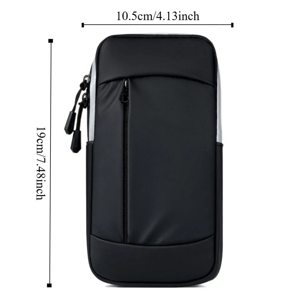 Borsa da braccio sportiva impermeabile Custodia da jogging Porta telefono da corsa di grande capacità Borsa per telefono da ciclismo traspirante con cerniera Uomo Donna